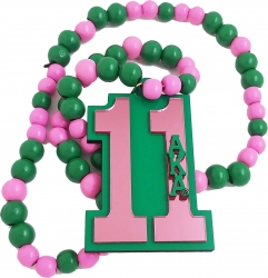 View Buying Options For The Alpha Kappa Alpha Line #11 Mirror Wood Color Bead Tiki Necklace