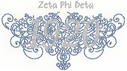 View Buying Options For The Zeta Phi Beta Filigree Founding Studstone Heat Transfer
