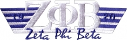 View Buying Options For The Zeta Phi Beta 2-Tone 3-N-1 Wing Design Iron-On Patch