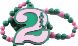 View Buying Options For The Alpha Kappa Alpha Line #2 Mirror Wood Color Bead Tiki Necklace