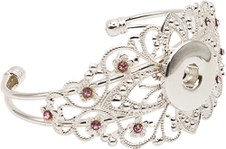 View Buying Options For The Filigree Bangle Bracelet With Single Receiver & Colored Stones