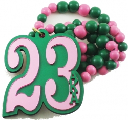 View Buying Options For The Alpha Kappa Alpha Line #23 Mirror Wood Color Bead Tiki Necklace
