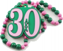 View Buying Options For The Alpha Kappa Alpha Line #30 Mirror Wood Color Bead Tiki Necklace