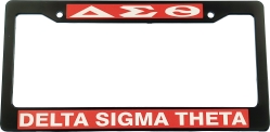 View Buying Options For The Delta Sigma Theta Text Decal Plastic License Plate Frame