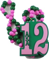 View Buying Options For The Alpha Kappa Alpha Line #12 Mirror Wood Color Bead Tiki Necklace