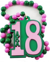 View Buying Options For The Alpha Kappa Alpha Line #18 Mirror Wood Color Bead Tiki Necklace