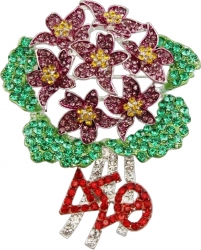 View Buying Options For The Delta Sigma Theta Austrian Crystal African Violet Lapel Pin