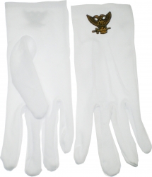 View Buying Options For The Scottish Rite 32nd Degree Wings Up Emblem Mens Ritual Gloves