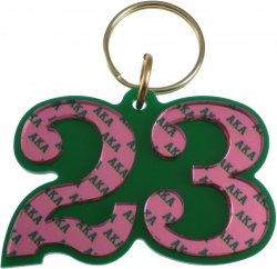 View Buying Options For The Alpha Kappa Alpha Color Mirror Line #23 Keychain