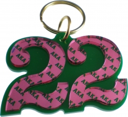 View Buying Options For The Alpha Kappa Alpha Color Mirror Line #22 Keychain