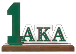 View Buying Options For The Alpha Kappa Alpha Acrylic Desktop Line #1 With Wooden Base