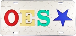 View Buying Options For The Eastern Star Symbol Satin Background Tag License Plate