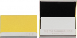 View Buying Options For The Sigma Gamma Rho Stainless Steel Business Card Holder With Leather