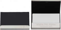 View Buying Options For The Alpha Phi Alpha Stainless Steel Business Card Holder With Leather