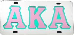 View Buying Options For The Alpha Kappa Alpha Outlined Color Mirror License Plate