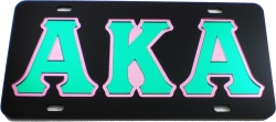 View Buying Options For The Alpha Kappa Alpha Outlined Color Mirror License Plate