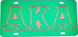 View Buying Options For The Alpha Kappa Alpha Outlined Color Mirror License Plate