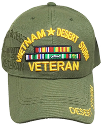 View Buying Options For The Vietnam + Desert Storm War Veteran Ribbon Shadow Mens Cap