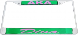 View Buying Options For The Alpha Kappa Alpha Diva Domed License Plate Frame