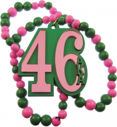 View Buying Options For The Alpha Kappa Alpha Line #46 Mirror Wood Color Bead Tiki Necklace