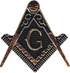View Buying Options For The Mason Symbol Distressed Metal Cut-Out Car Emblem