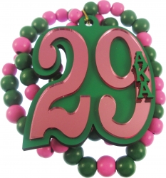 View Buying Options For The Alpha Kappa Alpha Line #29 Mirror Wood Color Bead Tiki Necklace