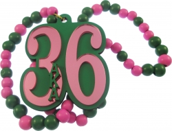 View Buying Options For The Alpha Kappa Alpha Line #36 Mirror Wood Color Bead Tiki Necklace