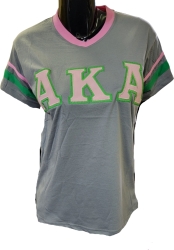 View Buying Options For The Buffalo Dallas Alpha Kappa Alpha Striped V-Neck T-Shirt