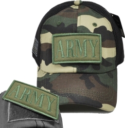 View Buying Options For The Army Text Patch Meshback Mens Cap