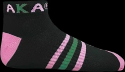 View Buying Options For The Alpha Kappa Alpha Striped Pair Ladies Ankle Socks