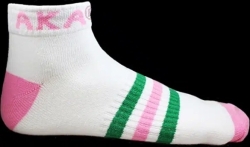 View Buying Options For The Alpha Kappa Alpha Striped Pair Ladies Ankle Socks