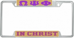 View Buying Options For The Omega Psi Phi In Christ License Plate Frame