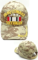 View Buying Options For The Iraq Combat Veteran Ribbon Text Shadow Mens Cap