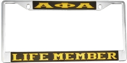 View Product Detials For The Alpha Phi Alpha Life Member License Plate Frame