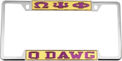 View Buying Options For The Omega Psi Phi Q Dawg License Plate Frame