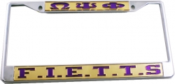 View Buying Options For The Omega Psi Phi F.I.E.T.T.S. License Plate Frame