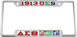 View Buying Options For The Delta Sigma Theta + Eastern Star Split License Plate Frame