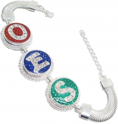View Buying Options For The Eastern Star Triple Letter Button Bracelet