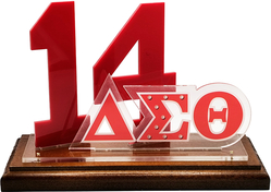 View Buying Options For The Delta Sigma Theta Acrylic Desktop Line #14 With Wooden Base