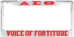 View Buying Options For The Delta Sigma Theta Voice Of Fortitude License Plate Frame