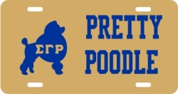 View Buying Options For The Sigma Gamma Rho Pretty Poodle Symbol Mirror License Plate