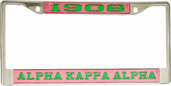 View Buying Options For The Alpha Kappa Alpha Year 1908 License Plate Frame