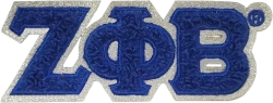 View Buying Options For The Zeta Phi Beta Small Glitter Chenille Connected Letter Iron-On Patch