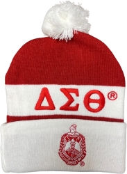 View Buying Options For The Delta Sigma Theta Embroidered Knit Beanie With Ball