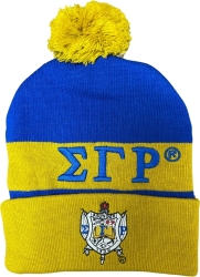 View Buying Options For The Sigma Gamma Rho Embroidered Knit Beanie With Ball