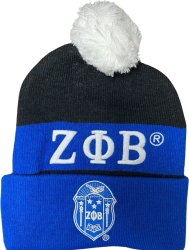View Buying Options For The Zeta Phi Beta Embroidered Knit Beanie With Ball