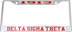 View Buying Options For The Delta Sigma Theta Year 1913 License Plate Frame