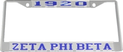 View Buying Options For The Zeta Phi Beta Year 1920 License Plate Frame