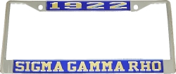 View Buying Options For The Sigma Gamma Rho Year 1922 License Plate Frame