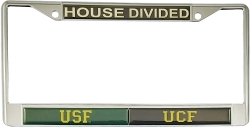 View Buying Options For The South Florida (USF) + Central Florida (UCF) House Divided Split License Plate Frame